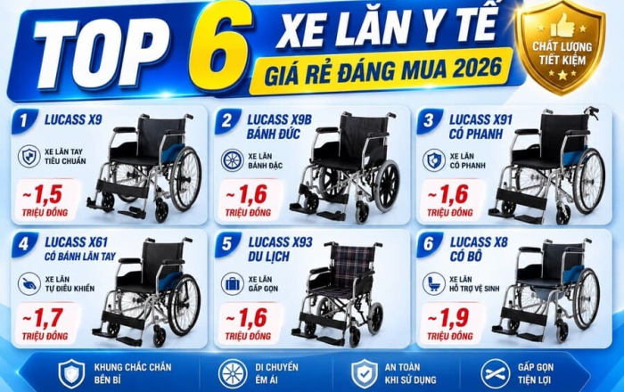Các loại xe lăn y tế giá rẻ đạt chất lượng nên mua 2026